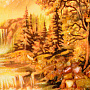 Картина янтарная "Водопад в лесу" 46 х 36 см, фотография 3. Интернет-магазин ЛАВКА ПОДАРКОВ